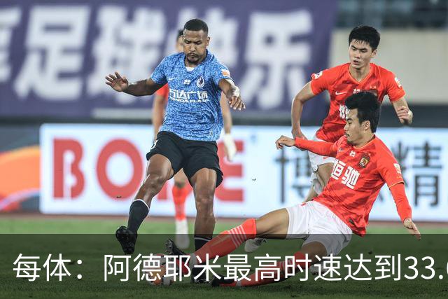 每体：阿德耶米最高时速达到33.6公里，全场冲刺多达39次